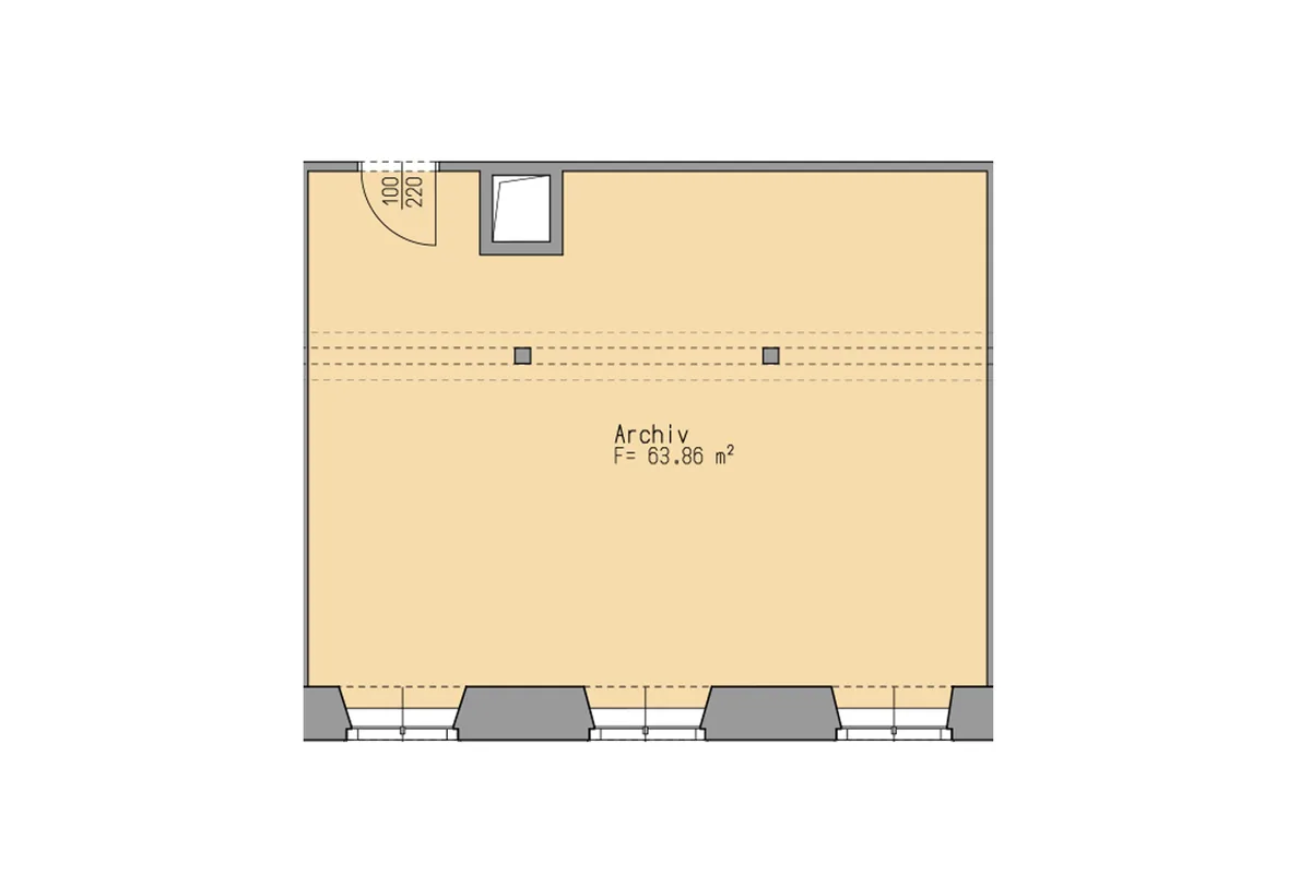 Grundriss: Büro- und Lagerfläche im 5. Obergeschoss